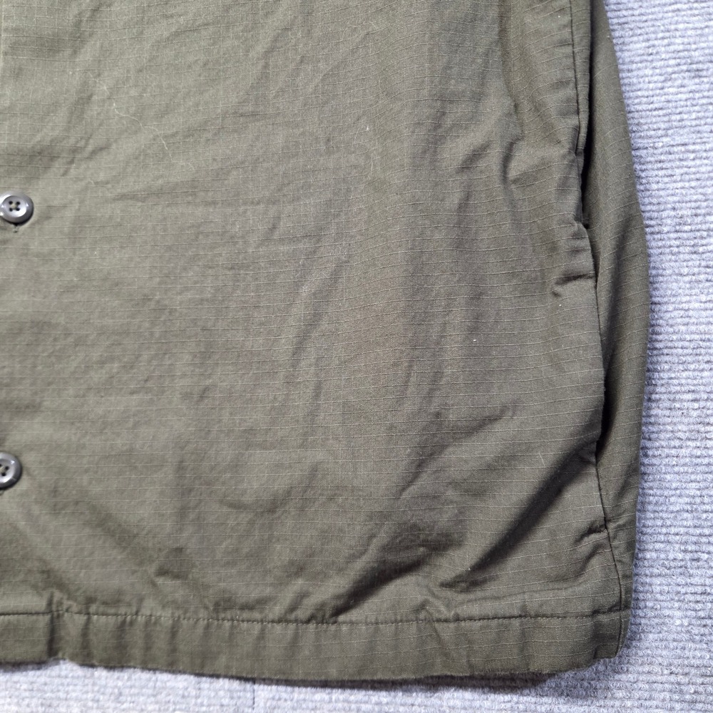 Gap Mens XXL Ripstop Cotton Button Down Shirt Olive Green Long Sleeve Overshirt - Picture 7 of 15